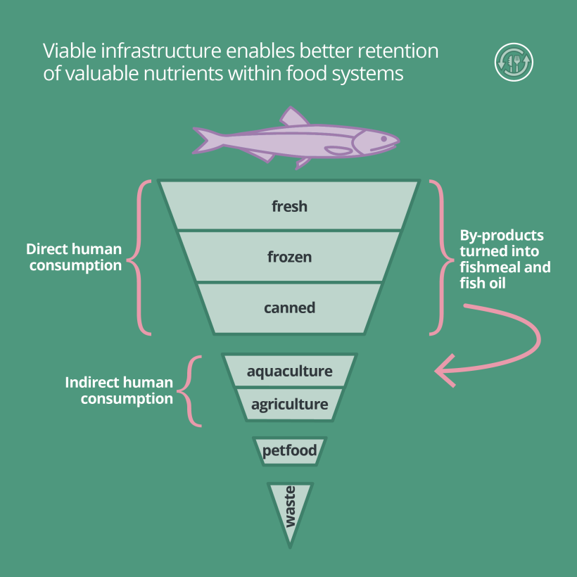 Viable infrastructure enables better retention of valuable nutrients within food systems
