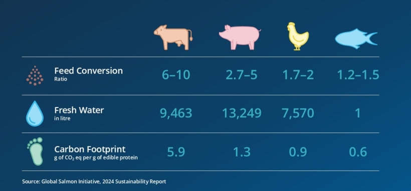 Farmed fish is the most resource-efficient animal protein on the planet