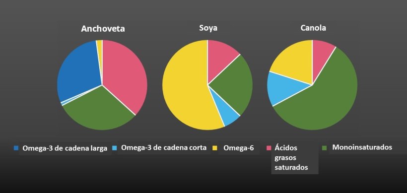 Los perfiles de omega-3 son diferentes